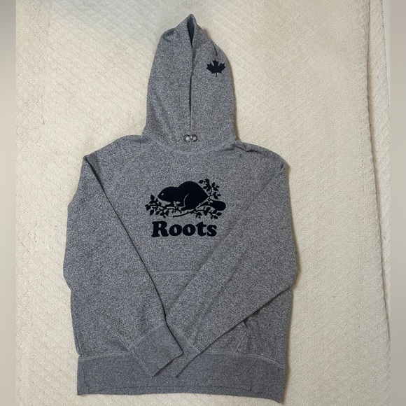 ROOTS| Men’s Organic Original Kanga Hoodie Salt & Pepper Sz L - Picture 8 of 13